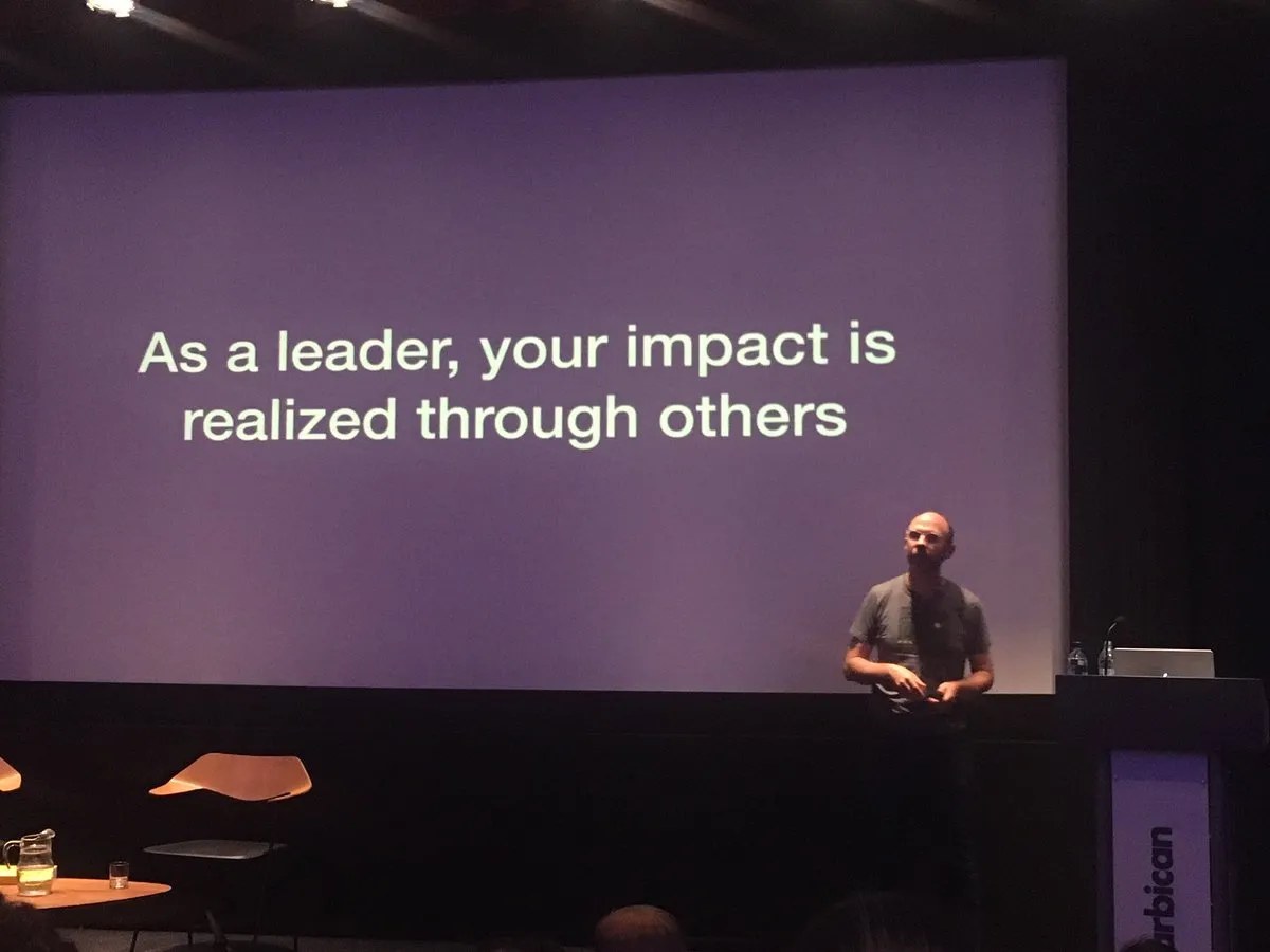 Slide reading &lsquo;As a leader, your impact is realized through others.&rsquo;