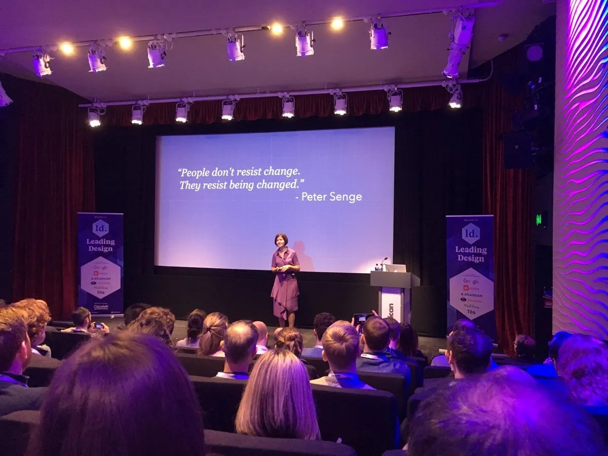 Slide quoting Peter Senge: &lsquo;People don&rsquo;t resist change. They resist being changed.&rsquo;